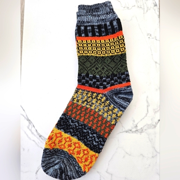 Bohemian | Granola yellow black maximalist print Gorpcore tube socks - Picture 6 of 7